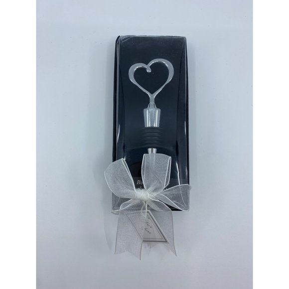 Kate Aspen Bouchon de Bouteille Heart Shaped Chrome Bottle Stopper - Picture 4 of 6